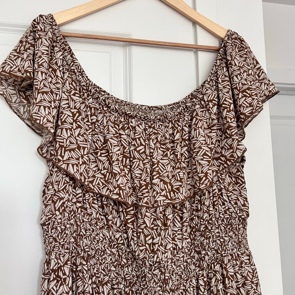 Old Navy Resort Euro Summer Flowy Western Smocked Preppy Maxi Dress Women's 2x - Picture 4 of 8